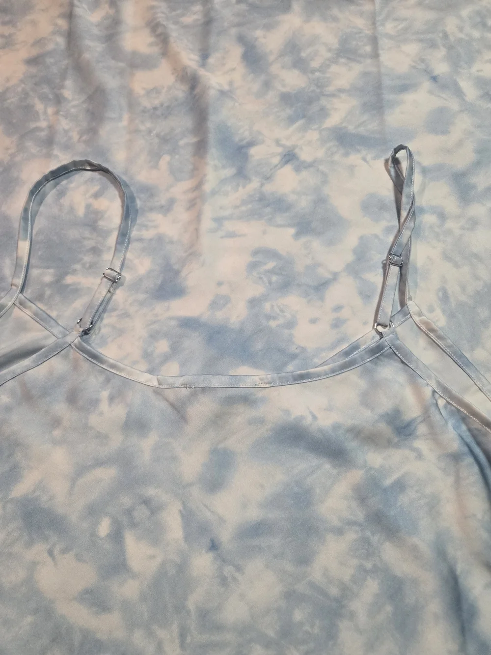 AllSaints Light Blue Tie-Dye Slip Maxi Dress - Picture 4 of 4